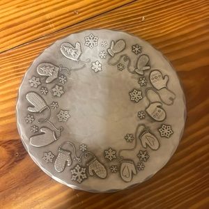 Metal Christmas candle plate